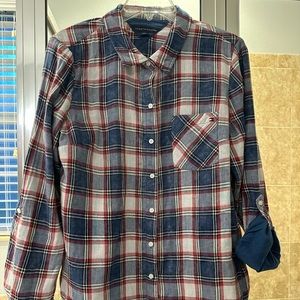 Tommy Hilfiger patriotic plaid size Large button down shirt